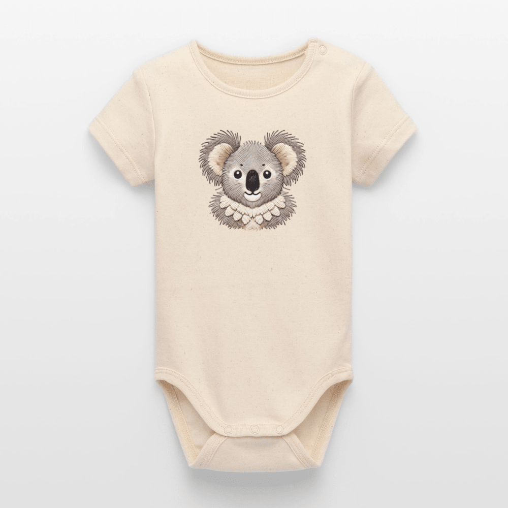 Organic Short-Sleeved Baby Bodysuit (Koala Thread Art) - Tiny Tugz™