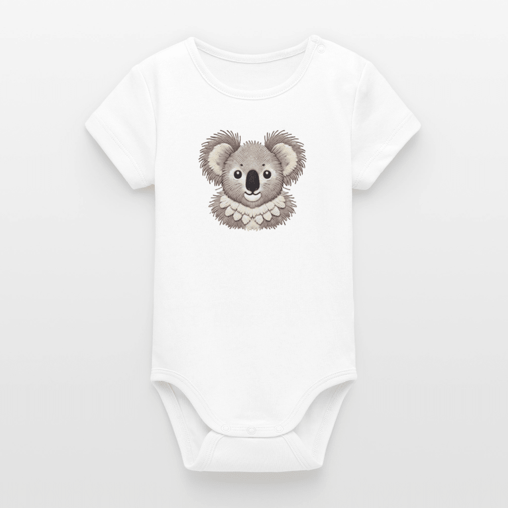 Organic Short-Sleeved Baby Bodysuit (Koala Thread Art) - Tiny Tugz™