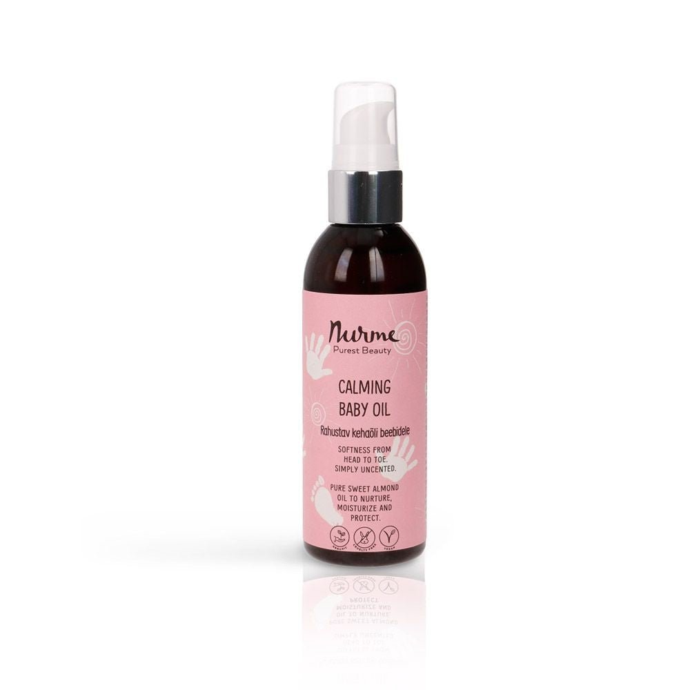 Organic Sweet Almond Calming Baby Oil 100 ml – Natural Skincare for Newborns - Tiny Tugz™