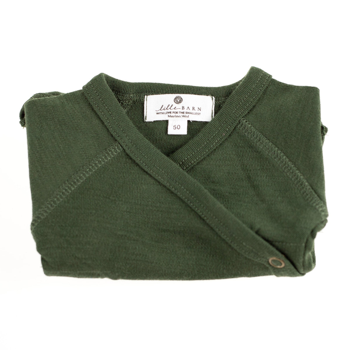 Wool Wrap Romper, Short Sleeve - Merino Wool - Rifle Green
