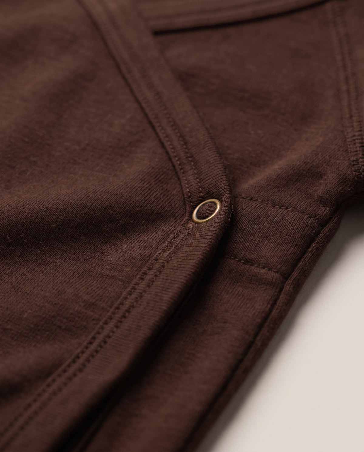 Wool Wrap Romper, Long Sleeve - Merino Wool - Chocolate Fondant