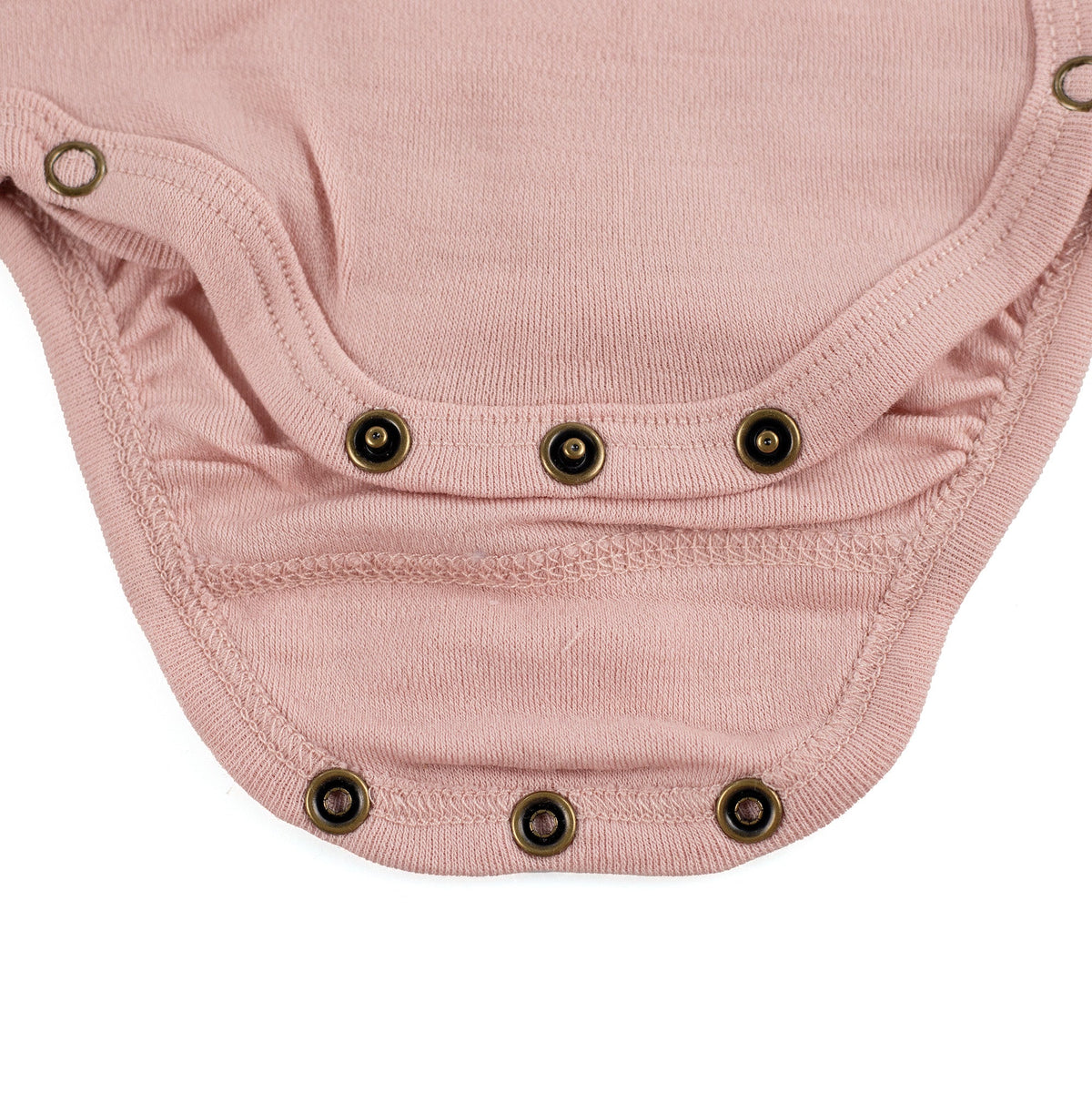 Wool Wrap Romper, Long Sleeve - Merino Wool - Misty Rose