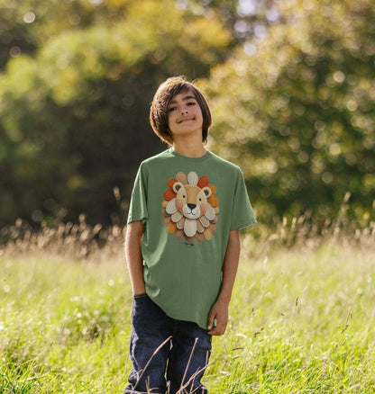 Organic Cotton Kids’ T-Shirt – Felt Lioness Design