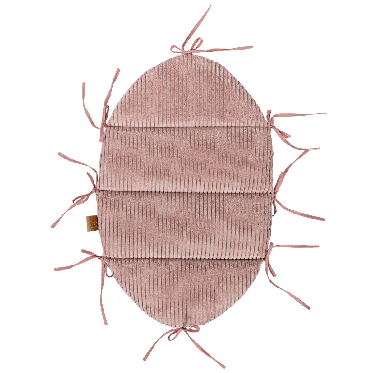 Pink Baby Nest with Braided Bumper & Play Mat, Ribbed Corduroy & Cotton Lining - Tiny Tugz™