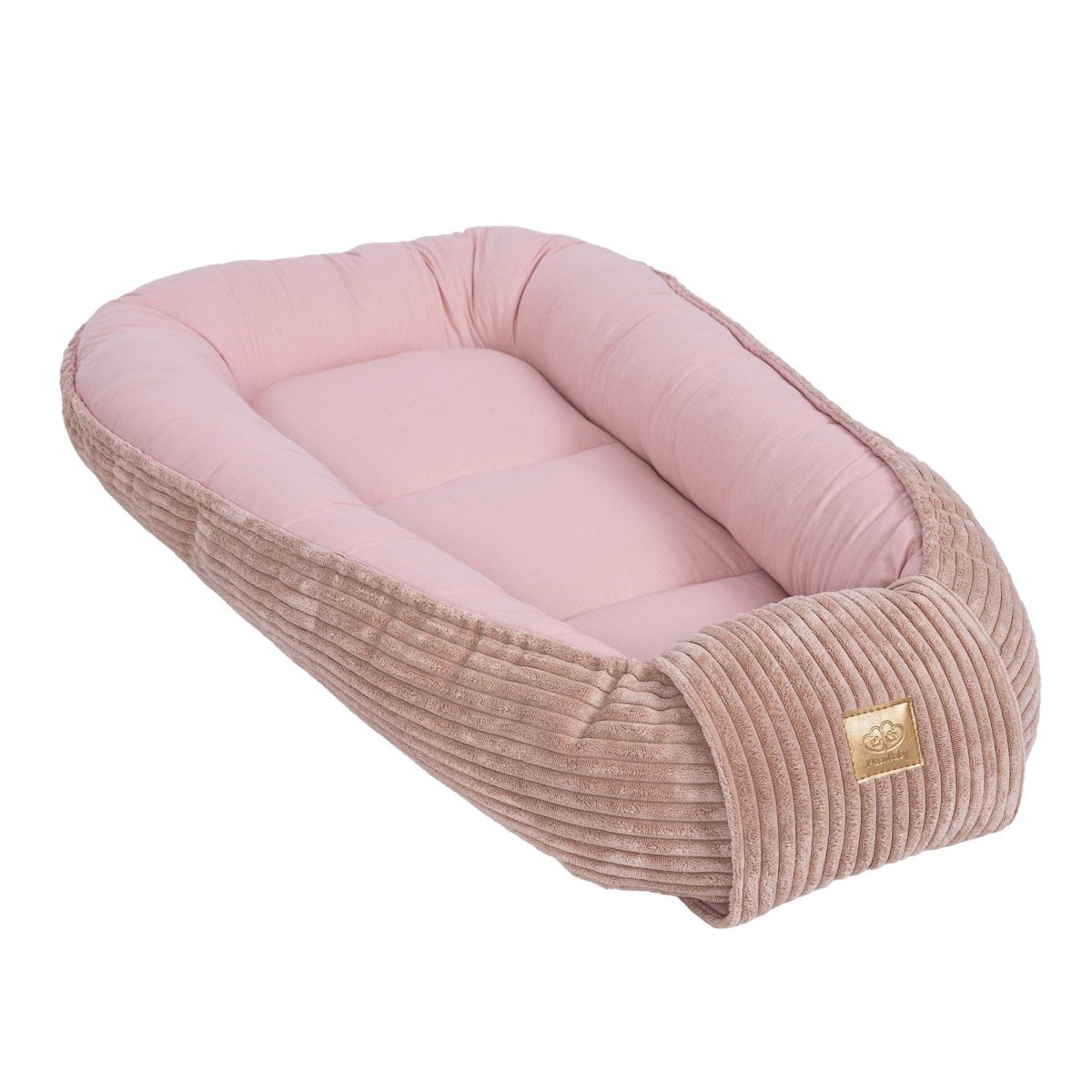 Pink Baby Sleep Cocoon Nest, Ribbed Corduroy & Cotton Lining (0-6m) - Tiny Tugz™