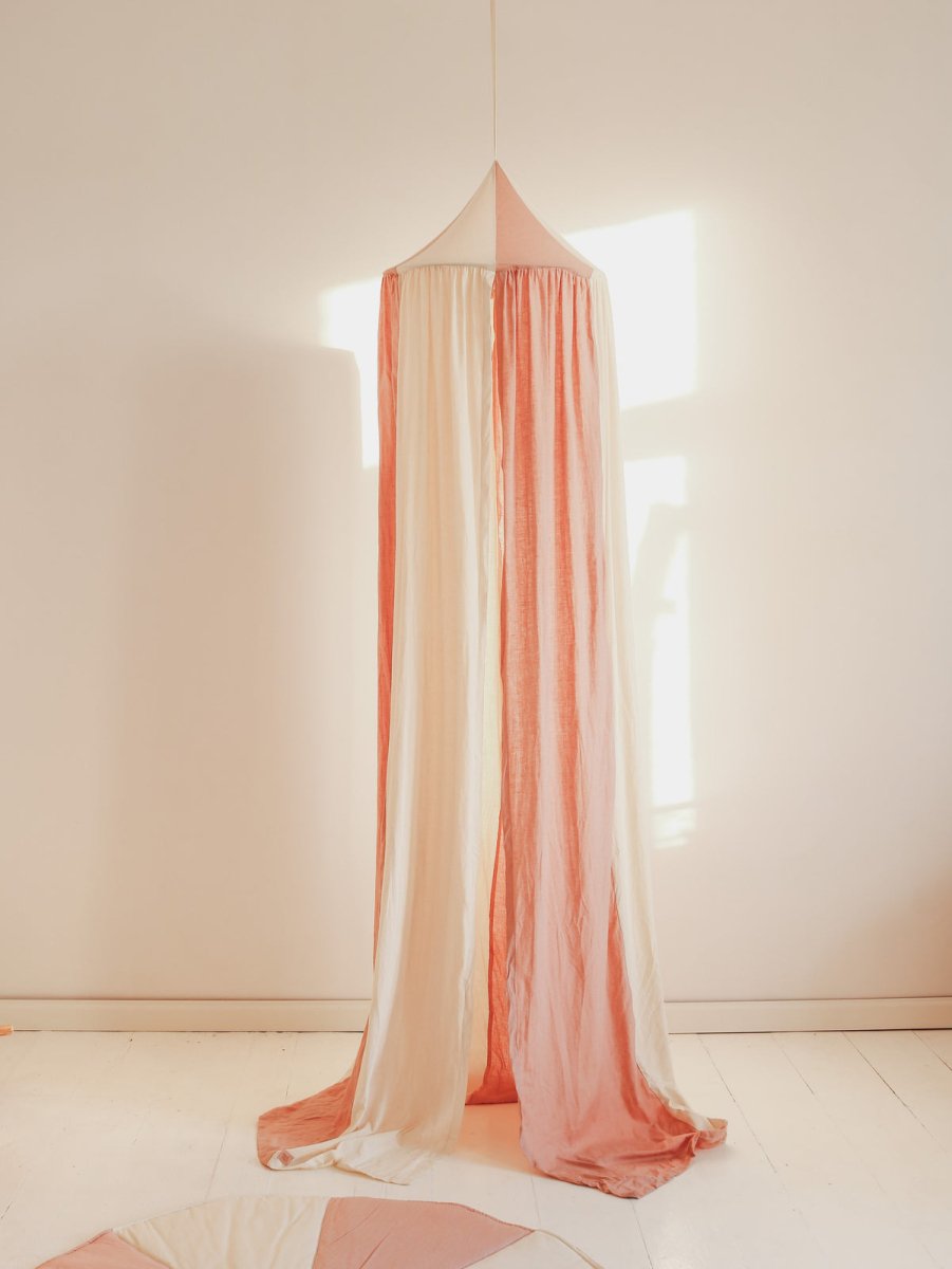 Pink Circus Cotton & Linen Bed Canopy for Babies & Kids (0–6y) - Tiny Tugz™