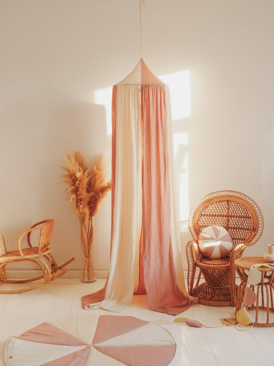Pink Circus Cotton & Linen Bed Canopy for Babies & Kids (0–6y) - Tiny Tugz™