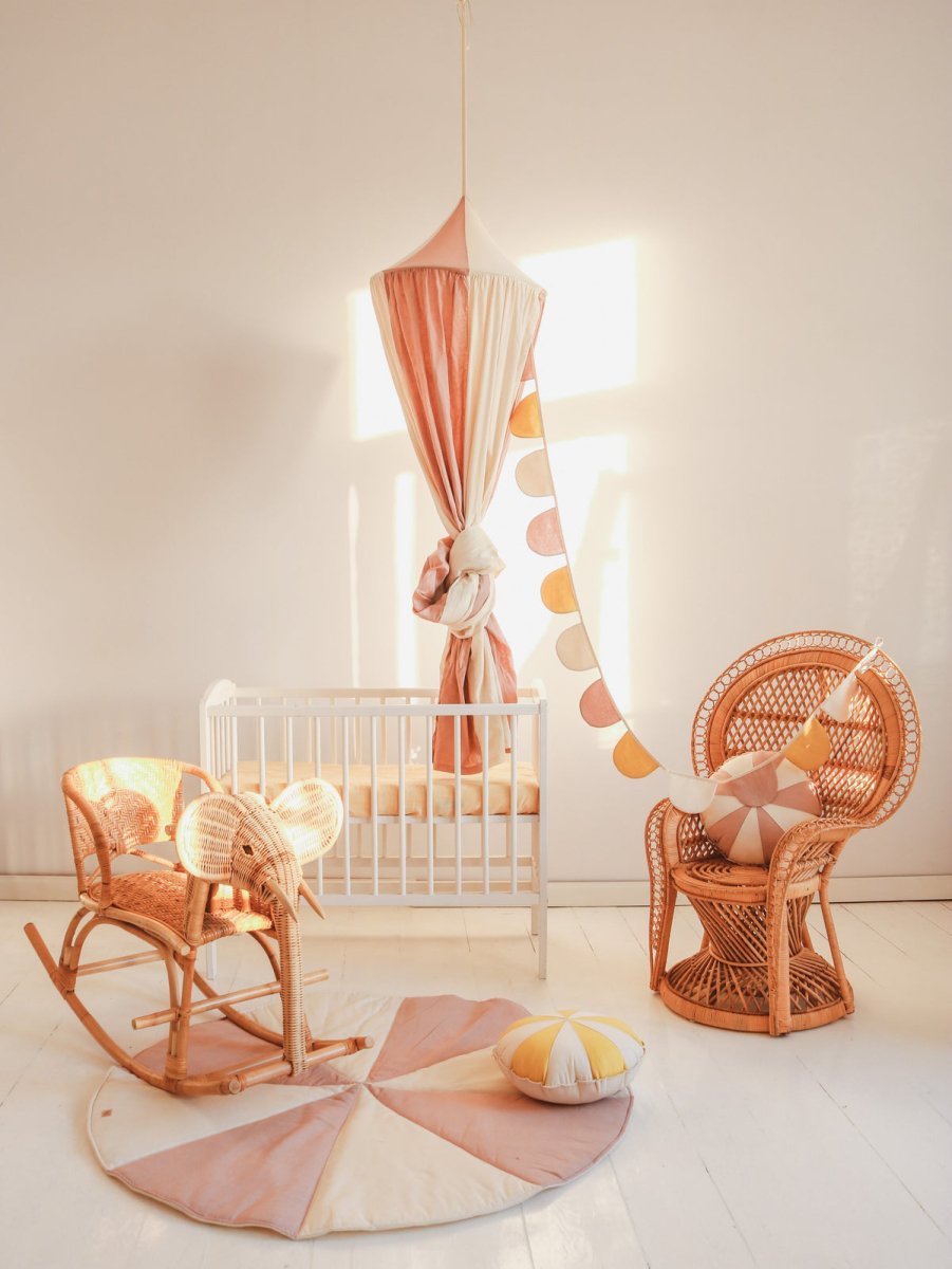 Pink Circus Cotton & Linen Bed Canopy for Babies & Kids (0–6y) - Tiny Tugz™