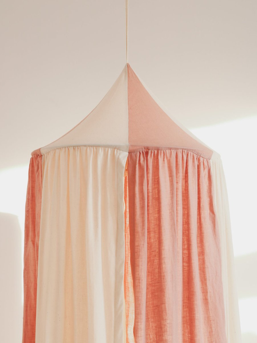Pink Circus Cotton & Linen Bed Canopy for Babies & Kids (0–6y) - Tiny Tugz™
