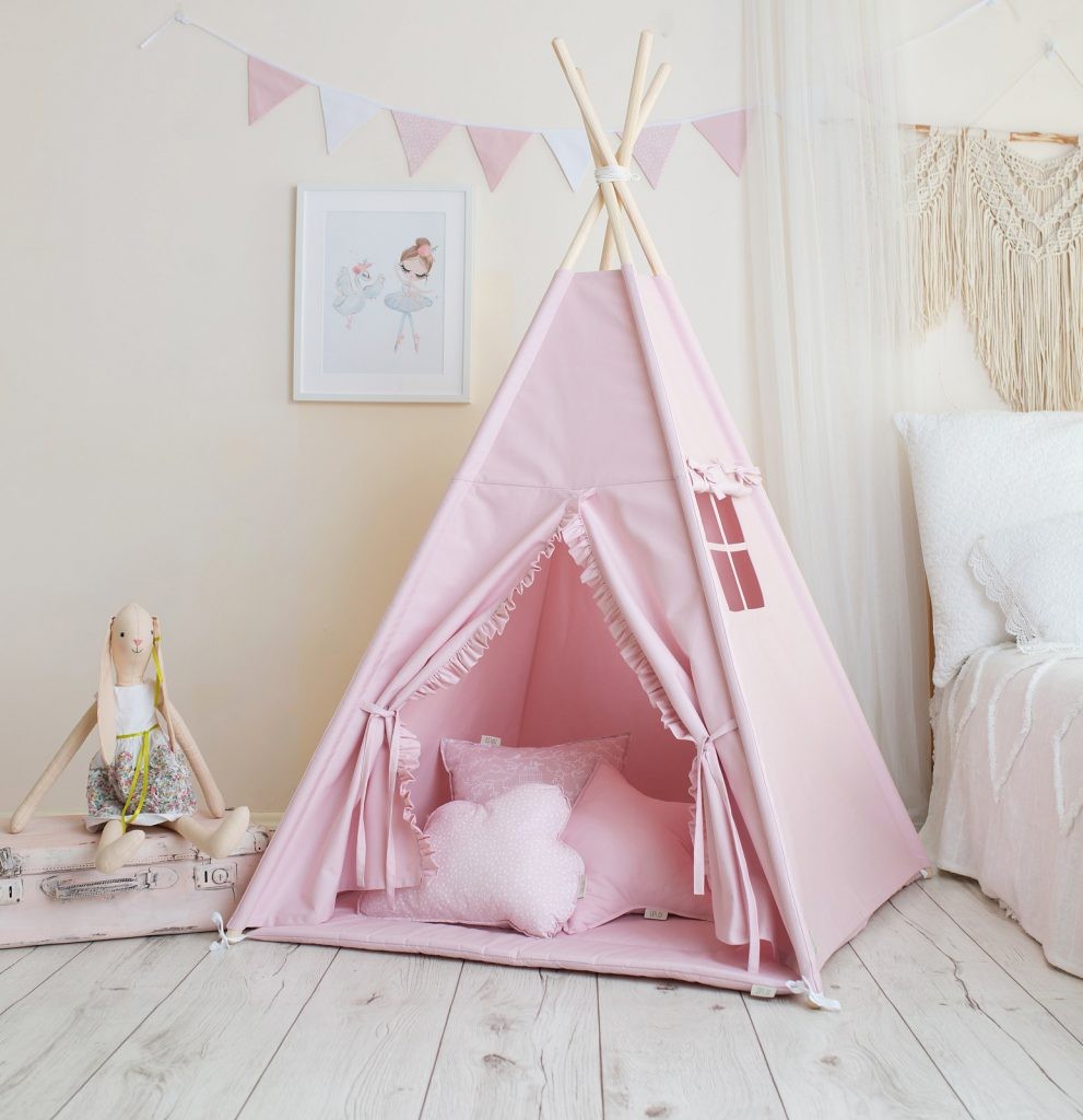 Pink Frill Teepee Tent – OEKO-TEX® certified cotton teepee tent, handmade in Poland