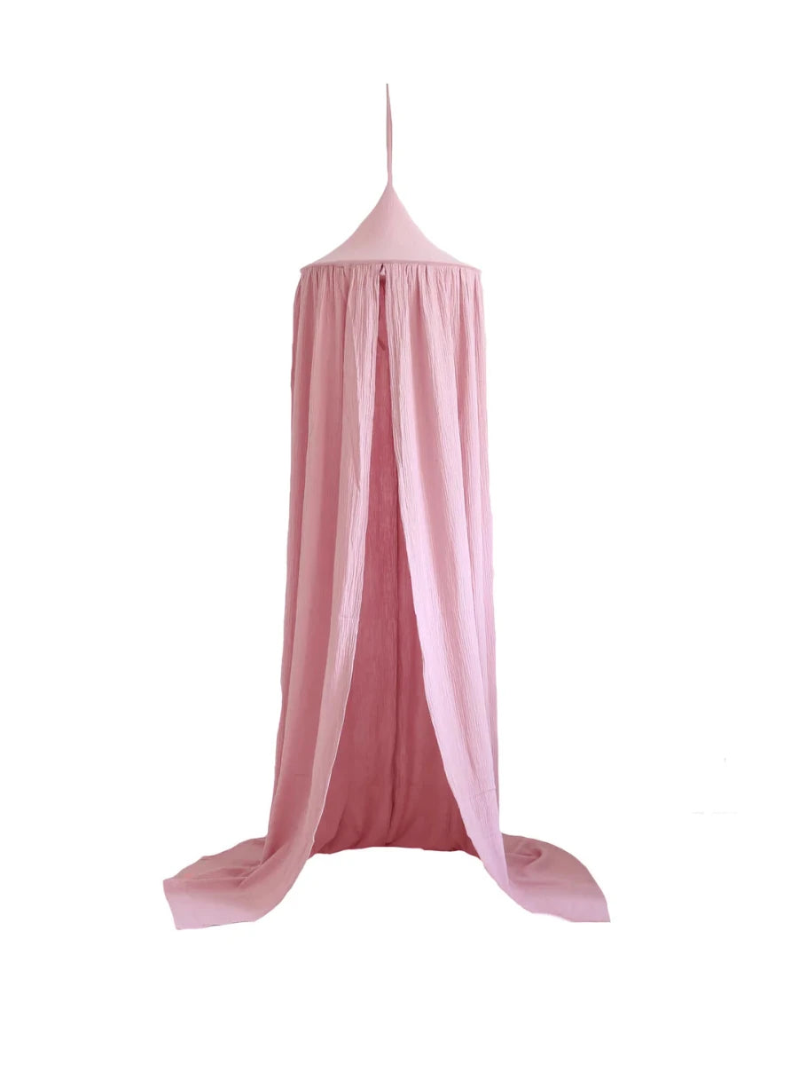 Pink GOTS Organic Cotton Bed Canopy for Babies & Kids (0–6y) - Tiny Tugz™