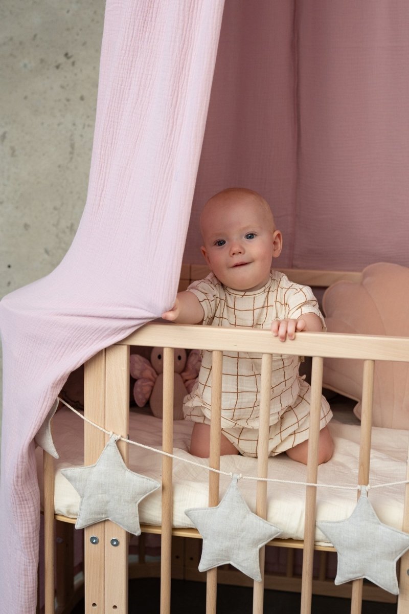 Pink GOTS Organic Cotton Bed Canopy for Babies & Kids (0–6y) - Tiny Tugz™