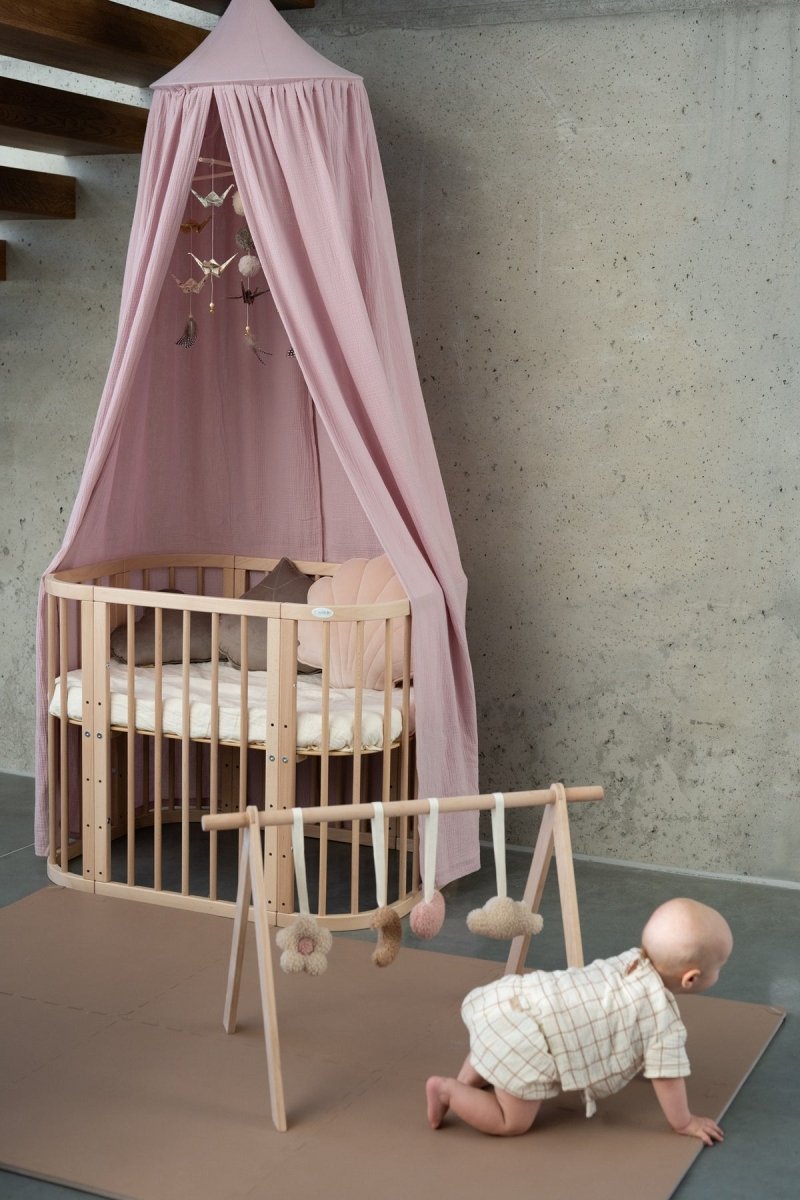 Pink GOTS Organic Cotton Bed Canopy for Babies & Kids (0–6y) - Tiny Tugz™