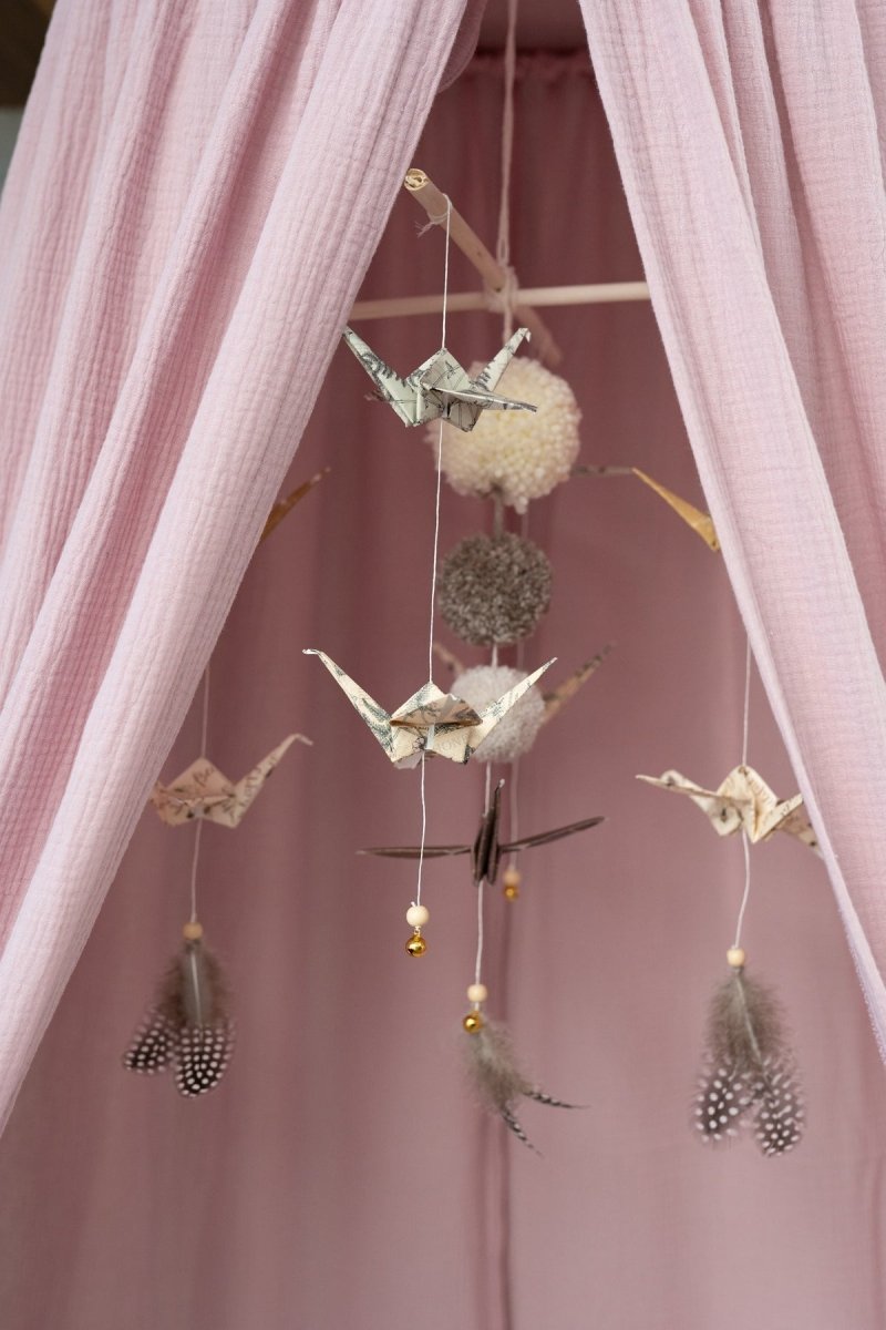 Pink GOTS Organic Cotton Bed Canopy for Babies & Kids (0–6y) - Tiny Tugz™