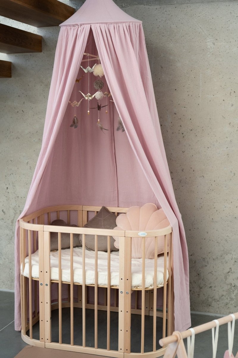 Pink GOTS Organic Cotton Bed Canopy for Babies & Kids (0–6y) - Tiny Tugz™