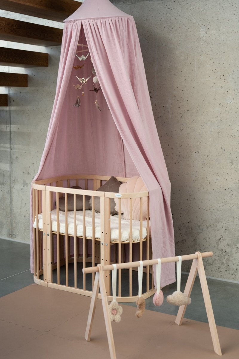 Pink GOTS Organic Cotton Bed Canopy for Babies & Kids (0–6y) - Tiny Tugz™