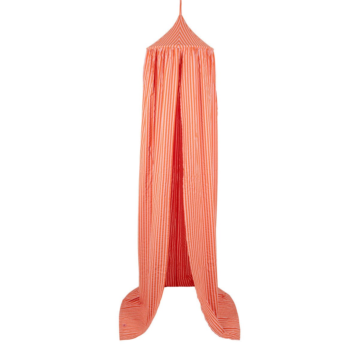 Pink & Orange Stripes Muslin Cotton Bed Canopy for Babies & Kids (0–6y) - Tiny Tugz™
