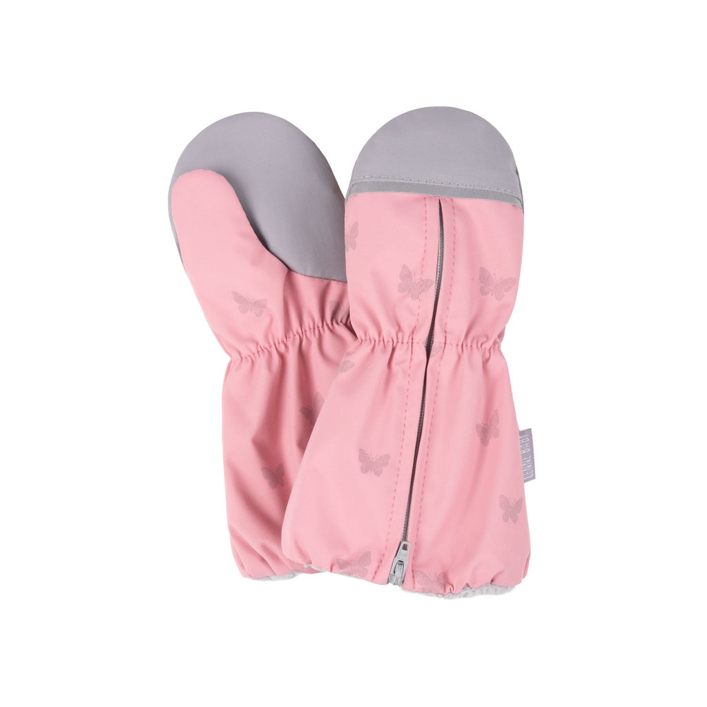 Pink Reflective Spring/Autumn Mittens with Zipper - Tiny Tugz™