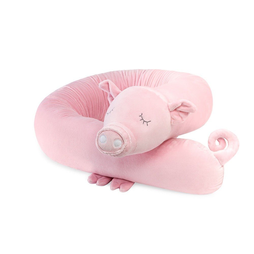 Pippa Piglet Cuddle Pillow & Bed Wall Bumper - Minky, 200 cm (Soft Rose) - Tiny Tugz™