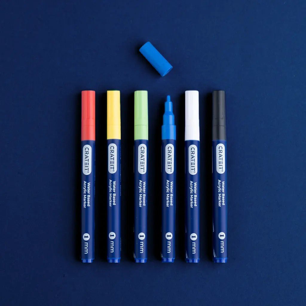 Playful Acrylic Markers for Wooden Toys - 1 mm Tip - 6 Pack - Tiny Tugz™