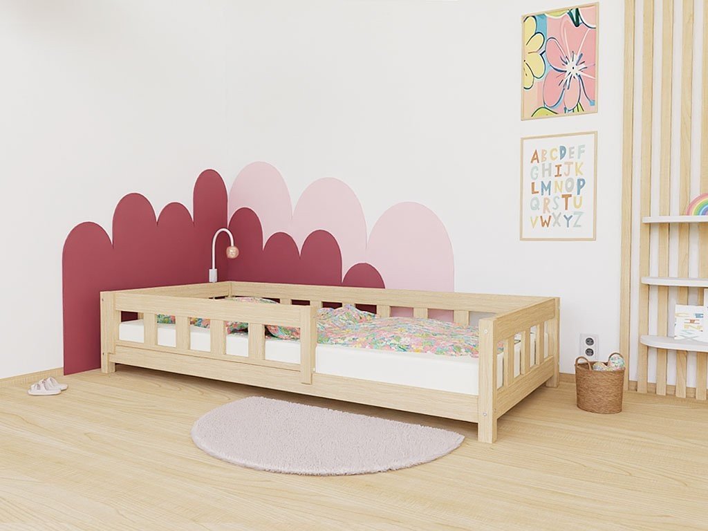 PLOTTY Kids' Bed with Safety Rail - 120/140 cm - Solid Spruce - Tiny Tugz™