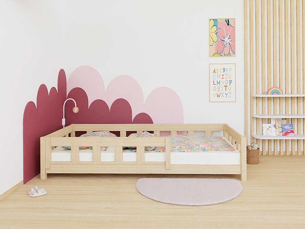 PLOTTY Kids' Bed with Safety Rail - 80 cm - Solid Spruce - Tiny Tugz™