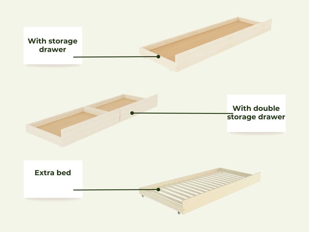 PLOTTY Kids' Bunk Bed 90x200 with Ladder - Solid Spruce - Tiny Tugz™