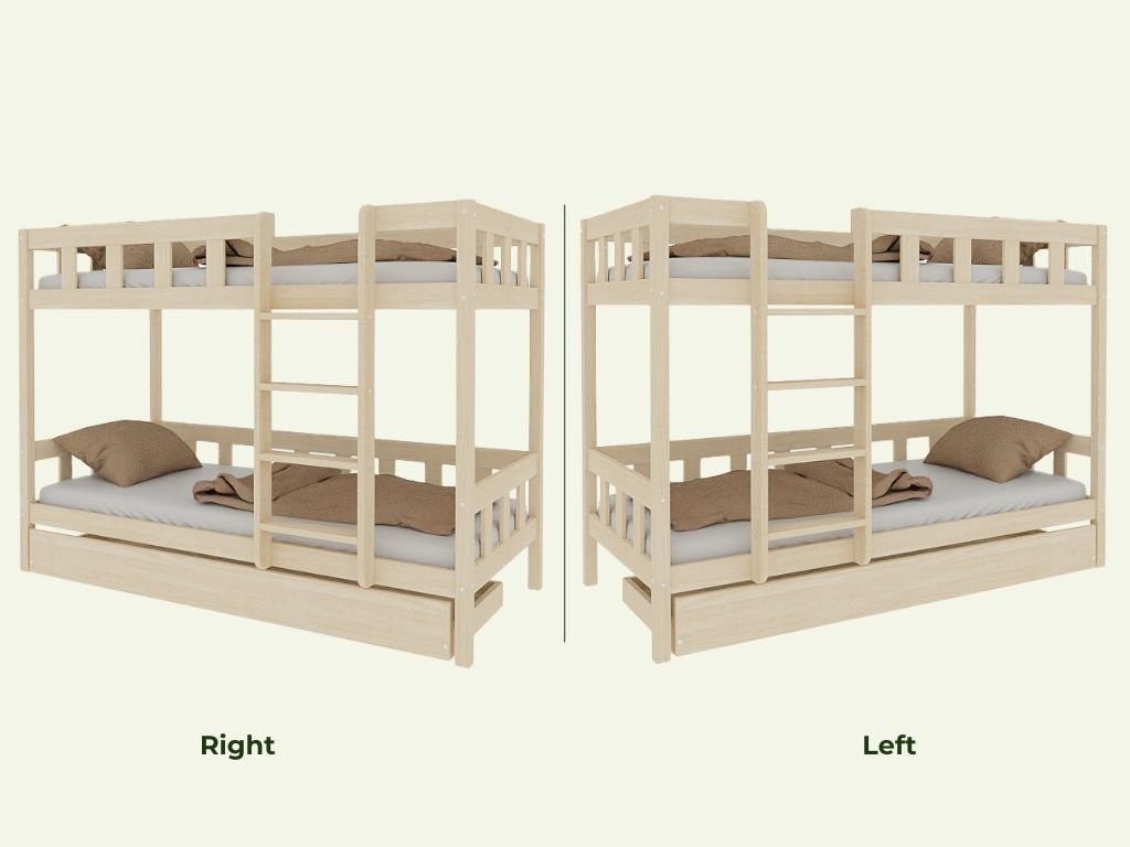 PLOTTY Kids' Bunk Bed 90x200 with Ladder - Solid Spruce - Tiny Tugz™