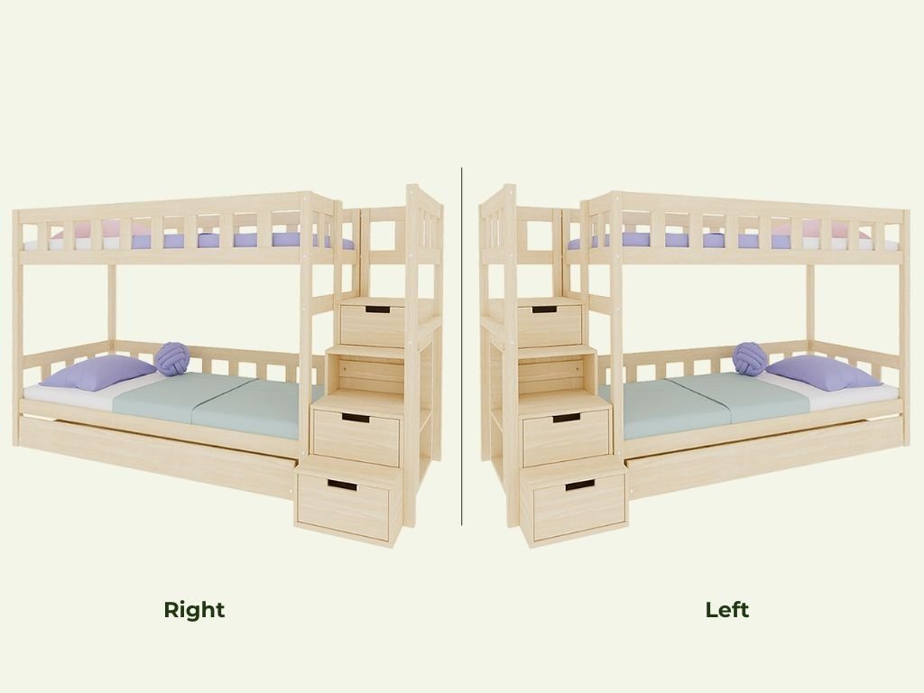 PLOTTY Kids' Bunk Bed 90x200 with Storage Stairs - Solid Spruce - Tiny Tugz™