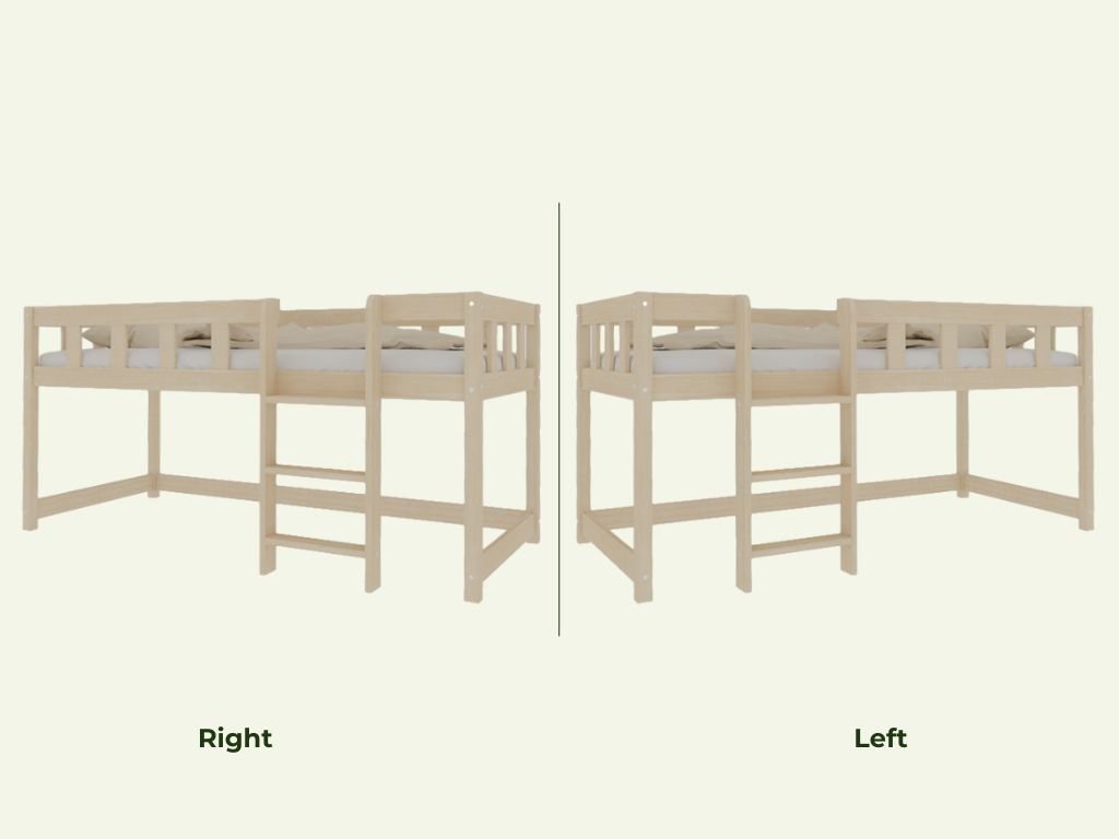 PLOTTY Low Loft Bed 90x200 with Ladder - Solid Spruce - Tiny Tugz™