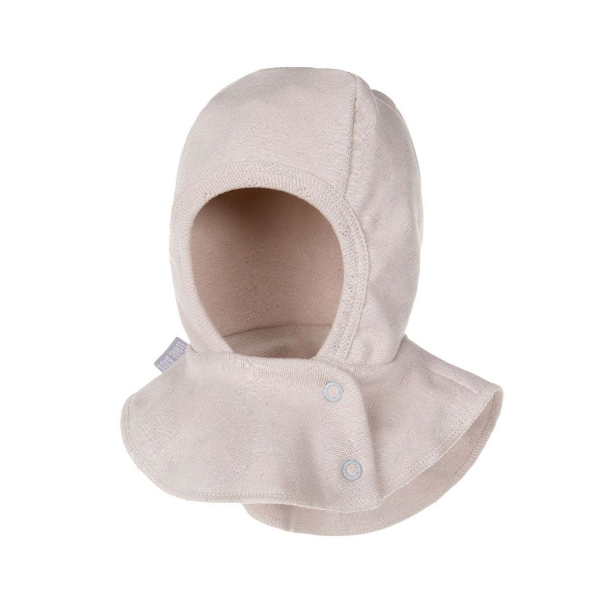 Pointelle Double-Layer Cotton Baby Balaclava – Beige - Tiny Tugz™