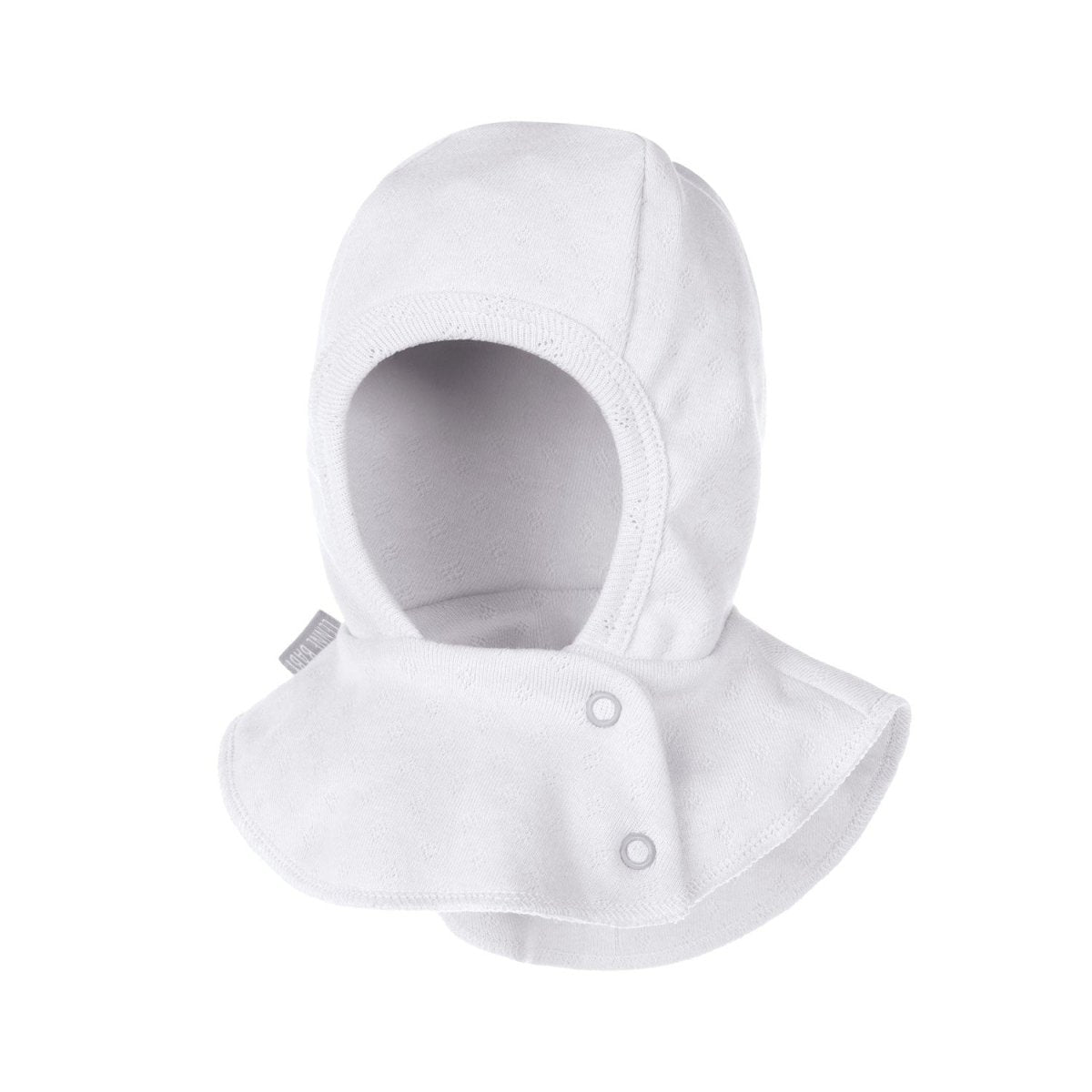Pointelle Double-Layer Cotton Baby Balaclava – White - Tiny Tugz™