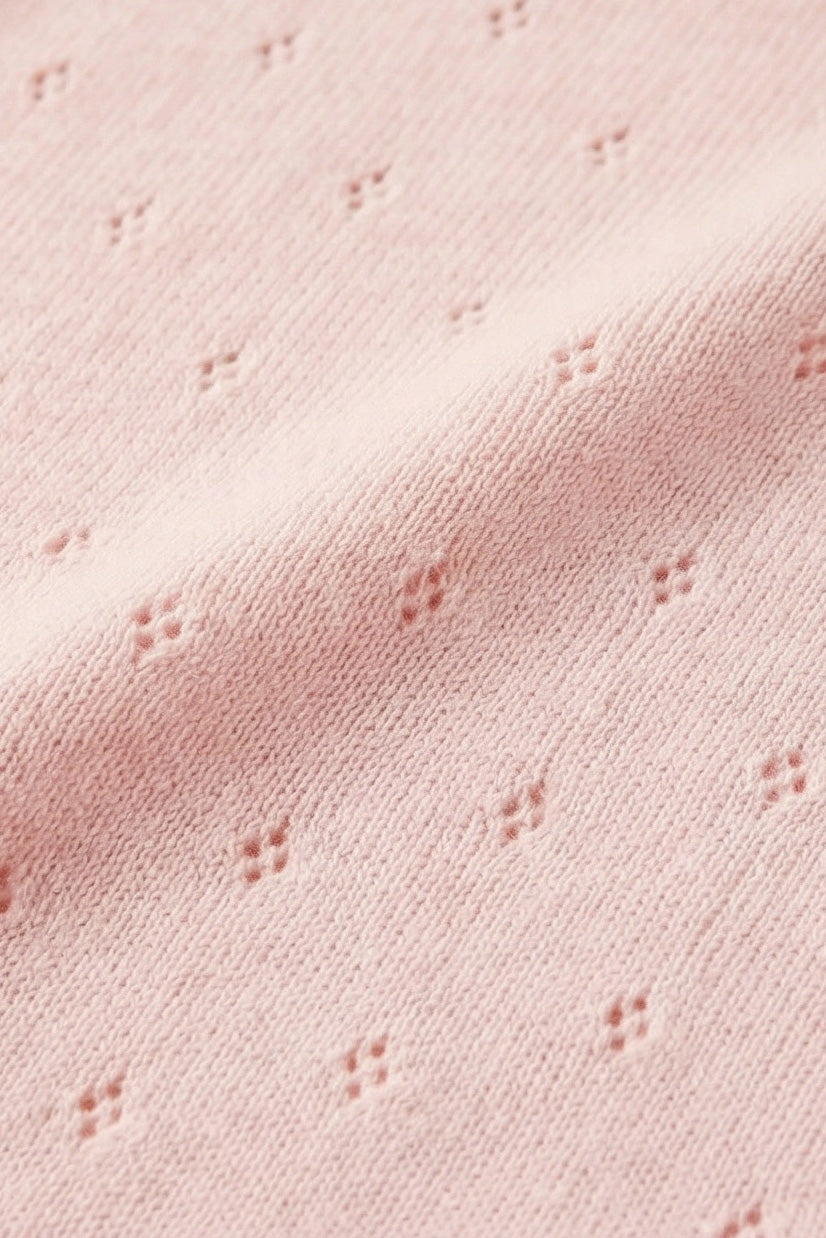 Wool Baby/Children's Blanket / Swaddle Blanket - Pointelle Knit - Merino Wool - Powder Puff