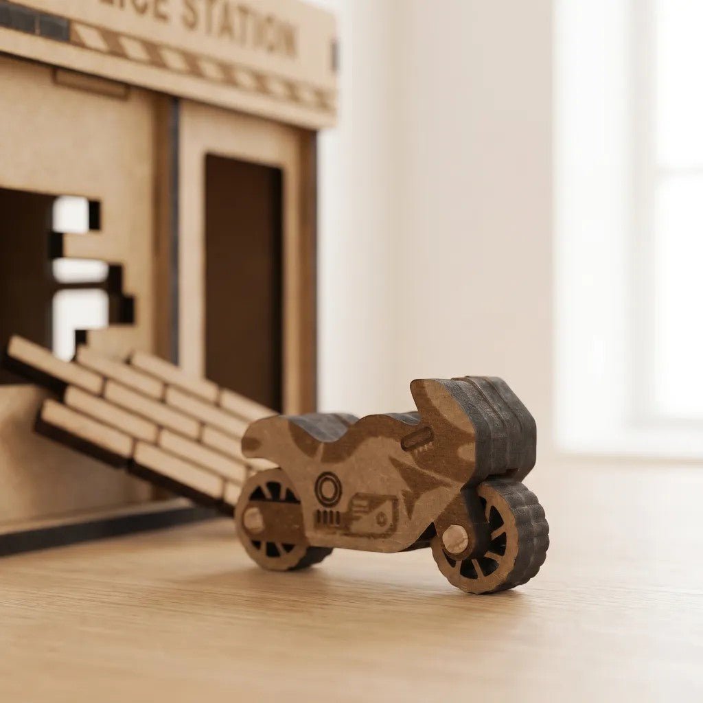 Police Station - Colour-Your-Own Wooden Play Set - Tiny Tugz™