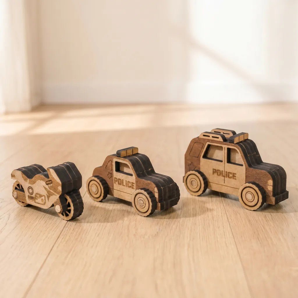 Police Station - Colour-Your-Own Wooden Play Set - Tiny Tugz™