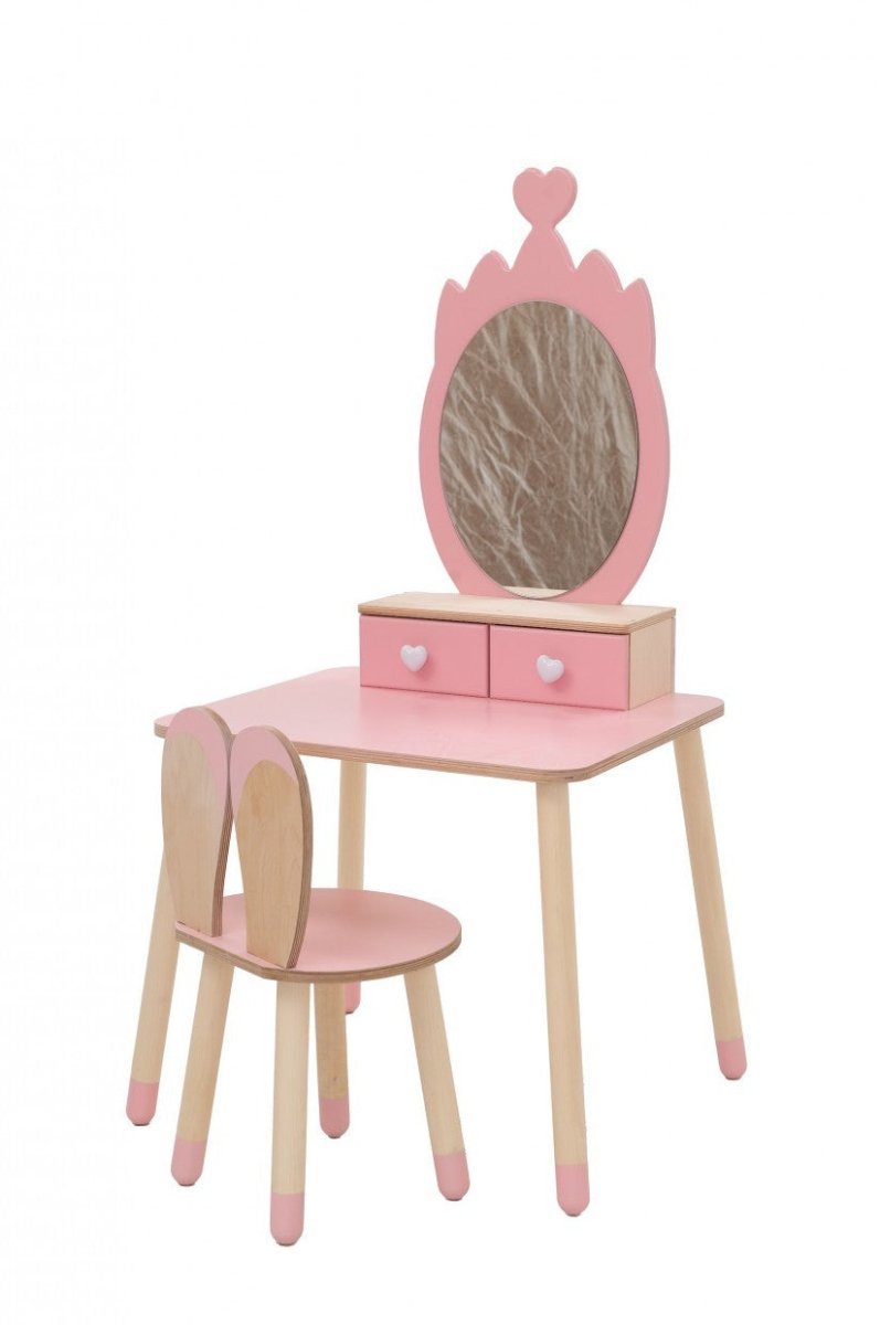 Princess Wooden Beauty Mirror Table & Chair Set (Crown) - Tiny Tugz™