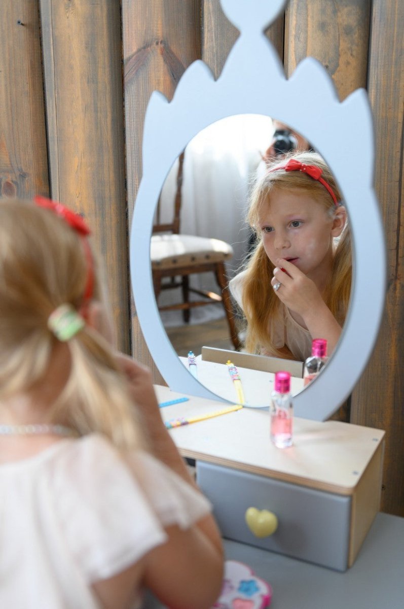 Princess Wooden Beauty Mirror Table & Chair Set (Crown) - Tiny Tugz™