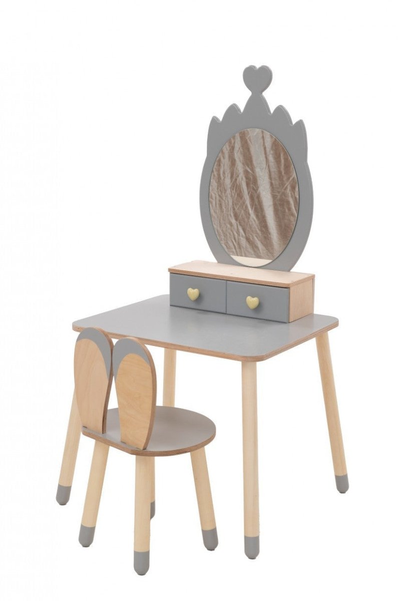 Princess Wooden Beauty Mirror Table & Chair Set (Crown) - Tiny Tugz™