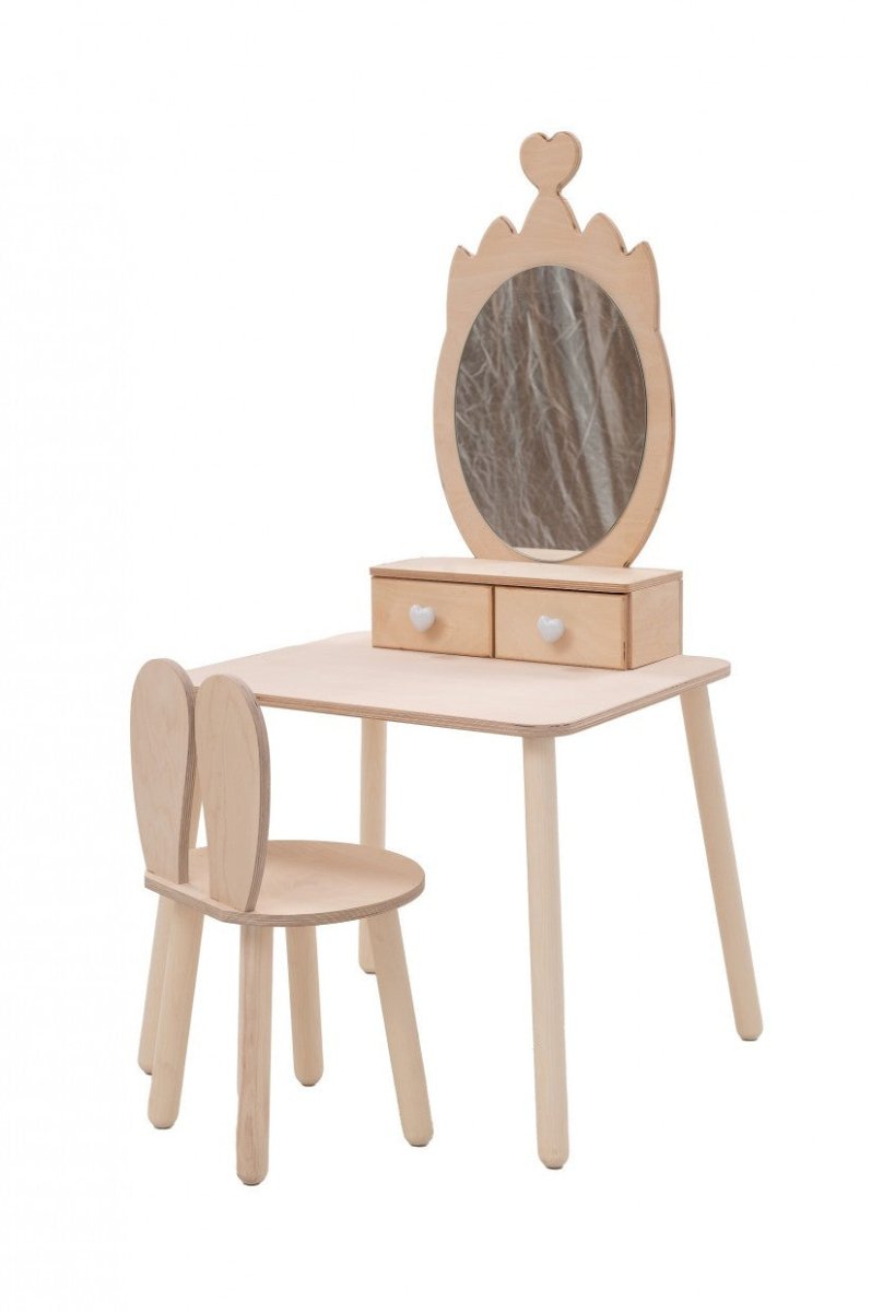 Princess Wooden Beauty Mirror Table & Chair Set (Crown) - Tiny Tugz™