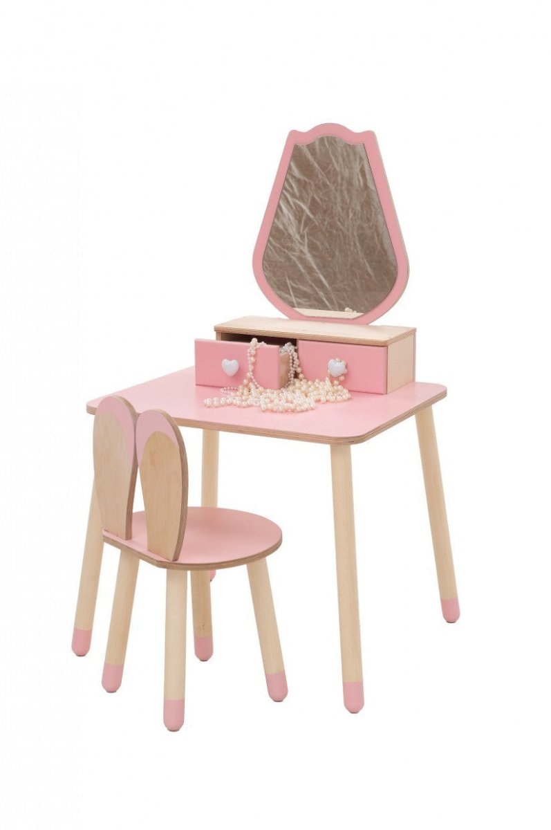 Princess Wooden Beauty Mirror Table & Chair Set (Tulip) - Tiny Tugz™