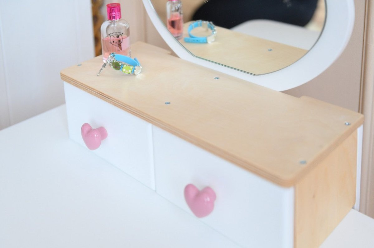 Princess Wooden Beauty Mirror Table & Chair Set (Tulip) - Tiny Tugz™