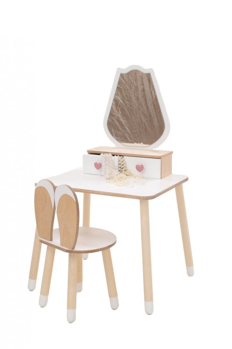Princess Wooden Beauty Mirror Table & Chair Set (Tulip) - Tiny Tugz™