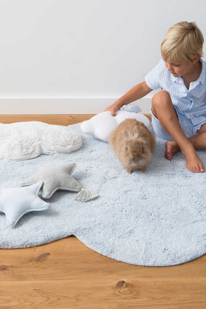 Puffy Dream Blue Cloud Cotton Rug for Kids (110 x 170cm) - Tiny Tugz™