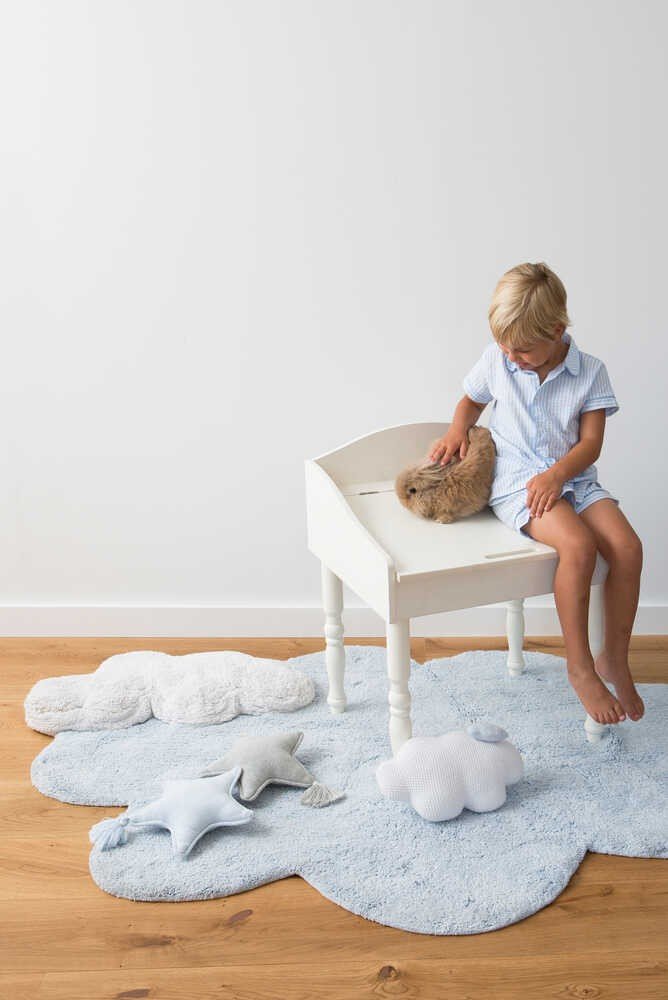 Puffy Dream Blue Cloud Cotton Rug for Kids (110 x 170cm) - Tiny Tugz™