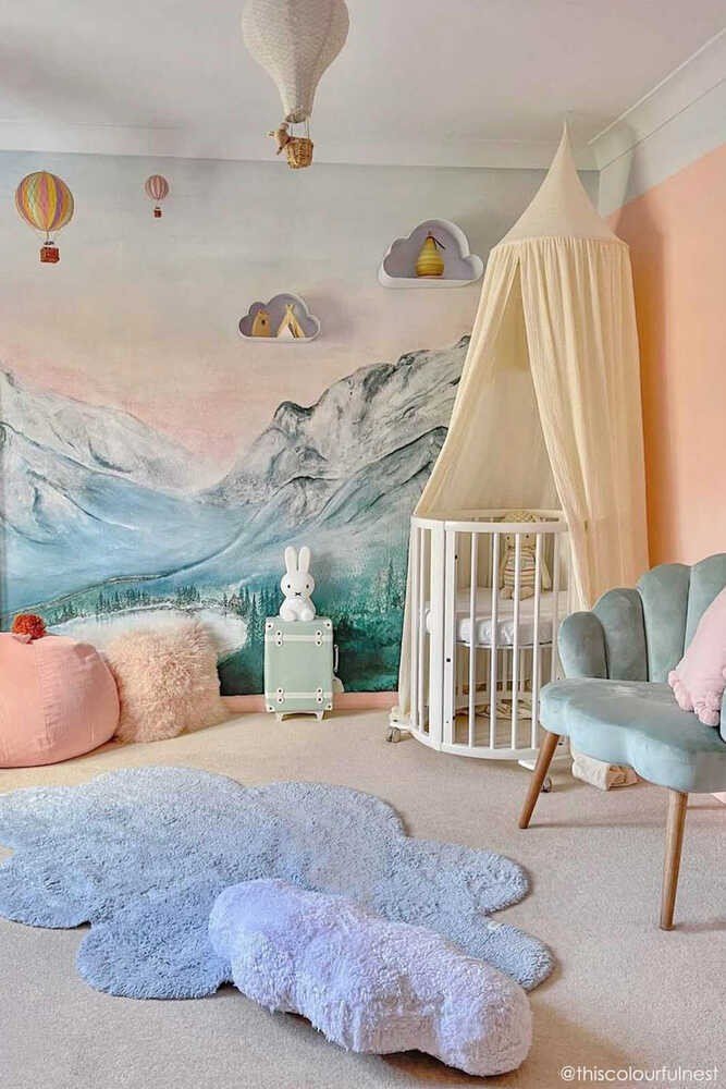 Puffy Dream Blue Cloud Cotton Rug for Kids (110 x 170cm) - Tiny Tugz™