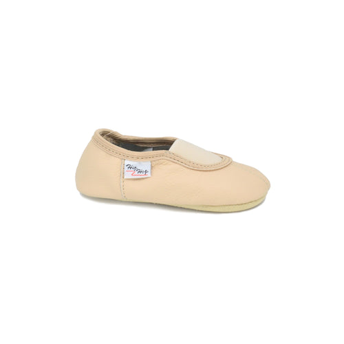 Classic Leather Slippers with Elastic for Kids - Beige