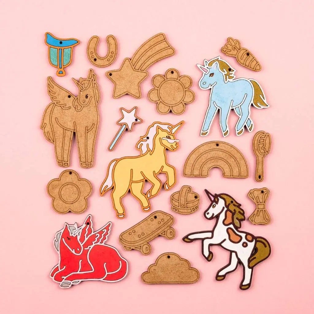 Rainbow Friends - Colour-Your-Own Wooden Unicorn Set - Tiny Tugz™