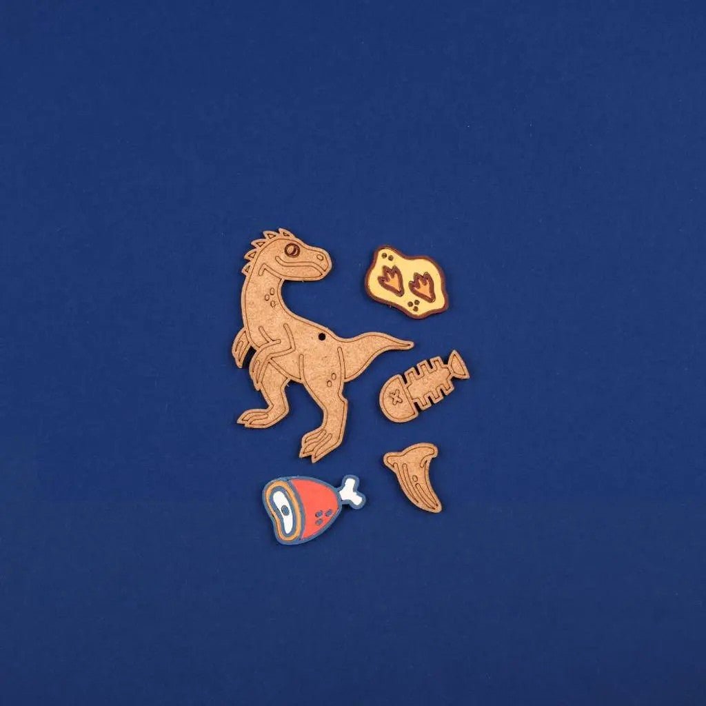 Raptor - Colour-Your-Own Wooden Dinosaur Mini Set - Tiny Tugz™