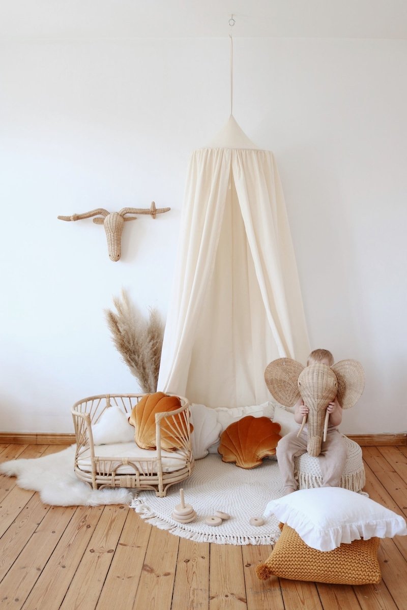 Raw Muslin Cotton Bed Canopy for Babies & Kids (0–6y) - Tiny Tugz™