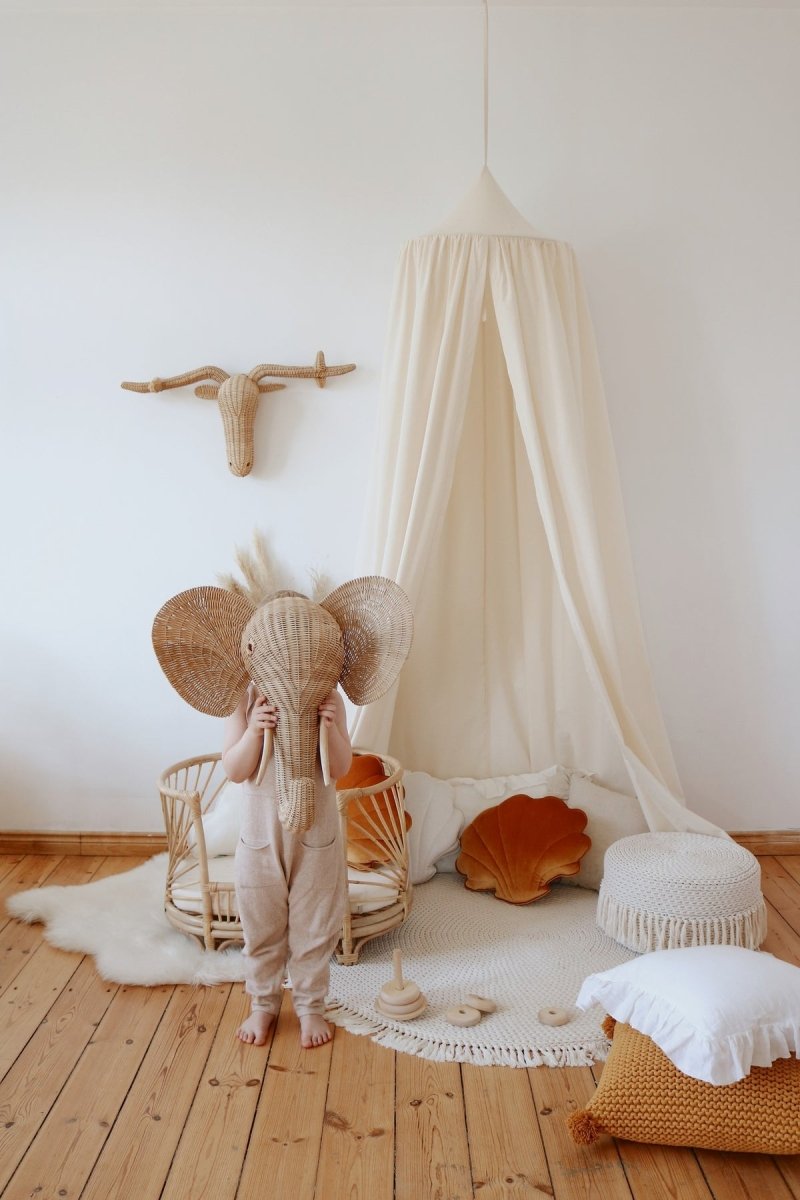 Raw Muslin Cotton Bed Canopy for Babies & Kids (0–6y) - Tiny Tugz™